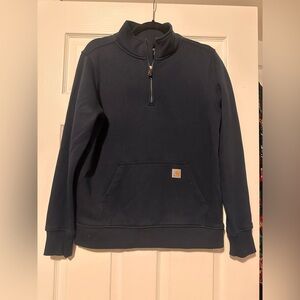 Carhartt Dark Blue Zip-Up Sweater in euc size M